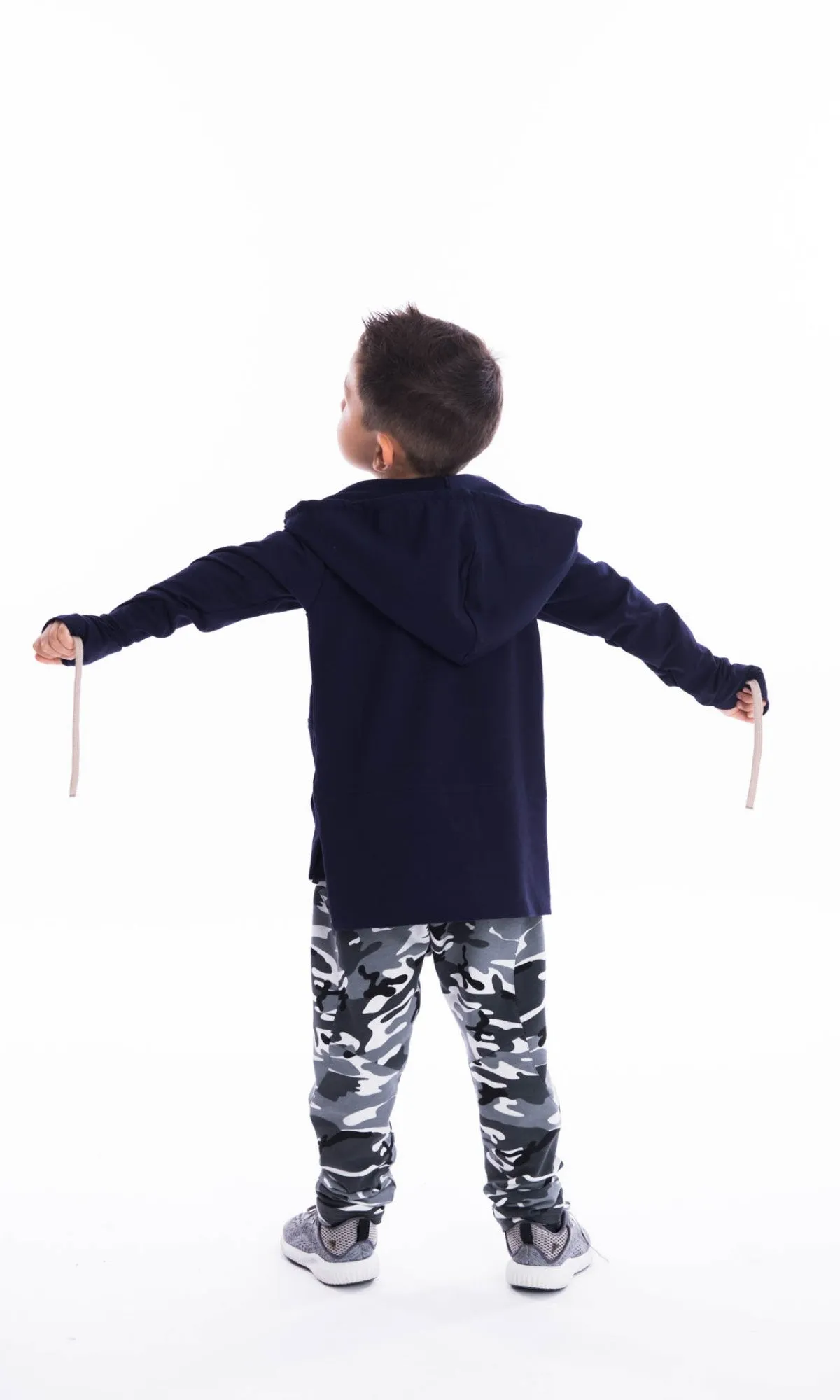 Asymmetric Front Pocket Cotton Hoodie