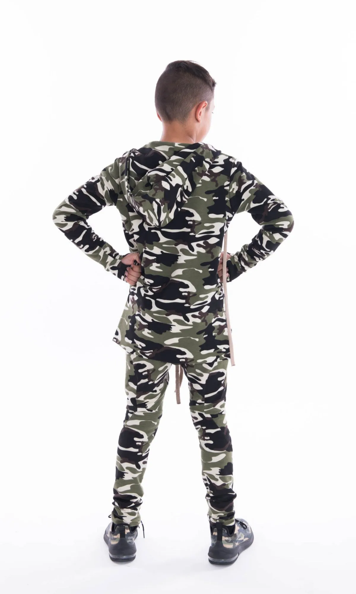 Asymmetric Front Pocket Cotton Hoodie