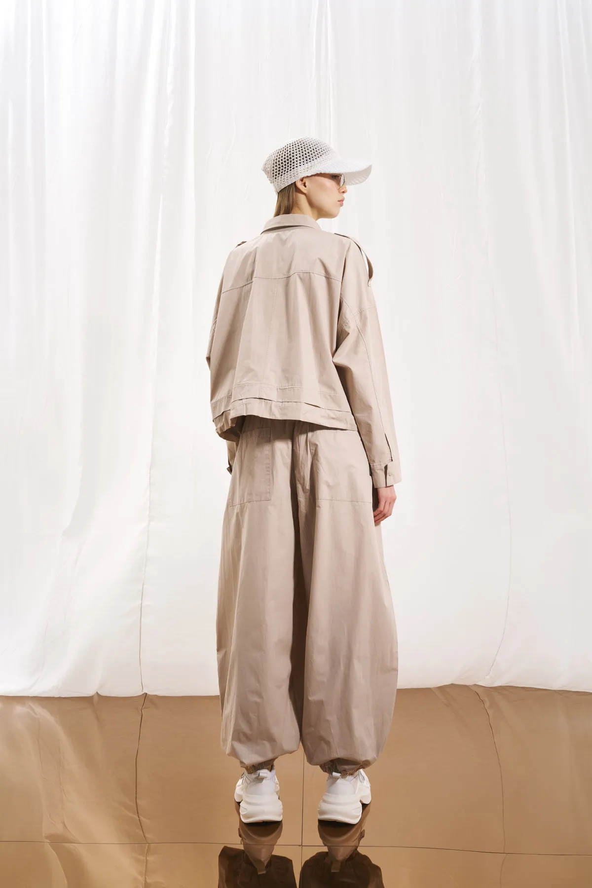 Beige Balloon Trousers 17128
