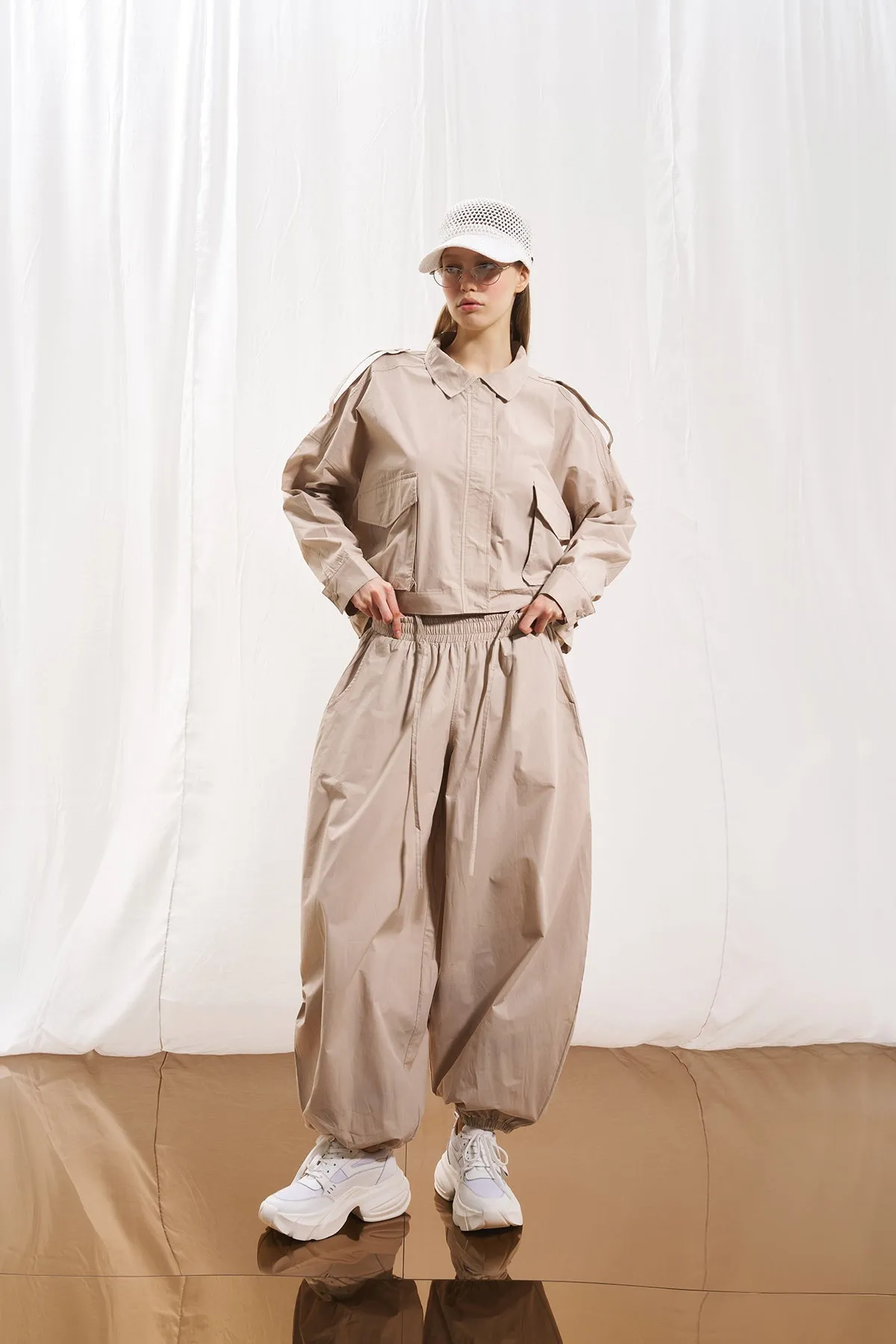 Beige Balloon Trousers 17128