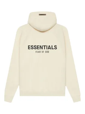 Fear Of God Essentials Cream/Buttercream Pullover Hoodie with Back Logo - SS21
