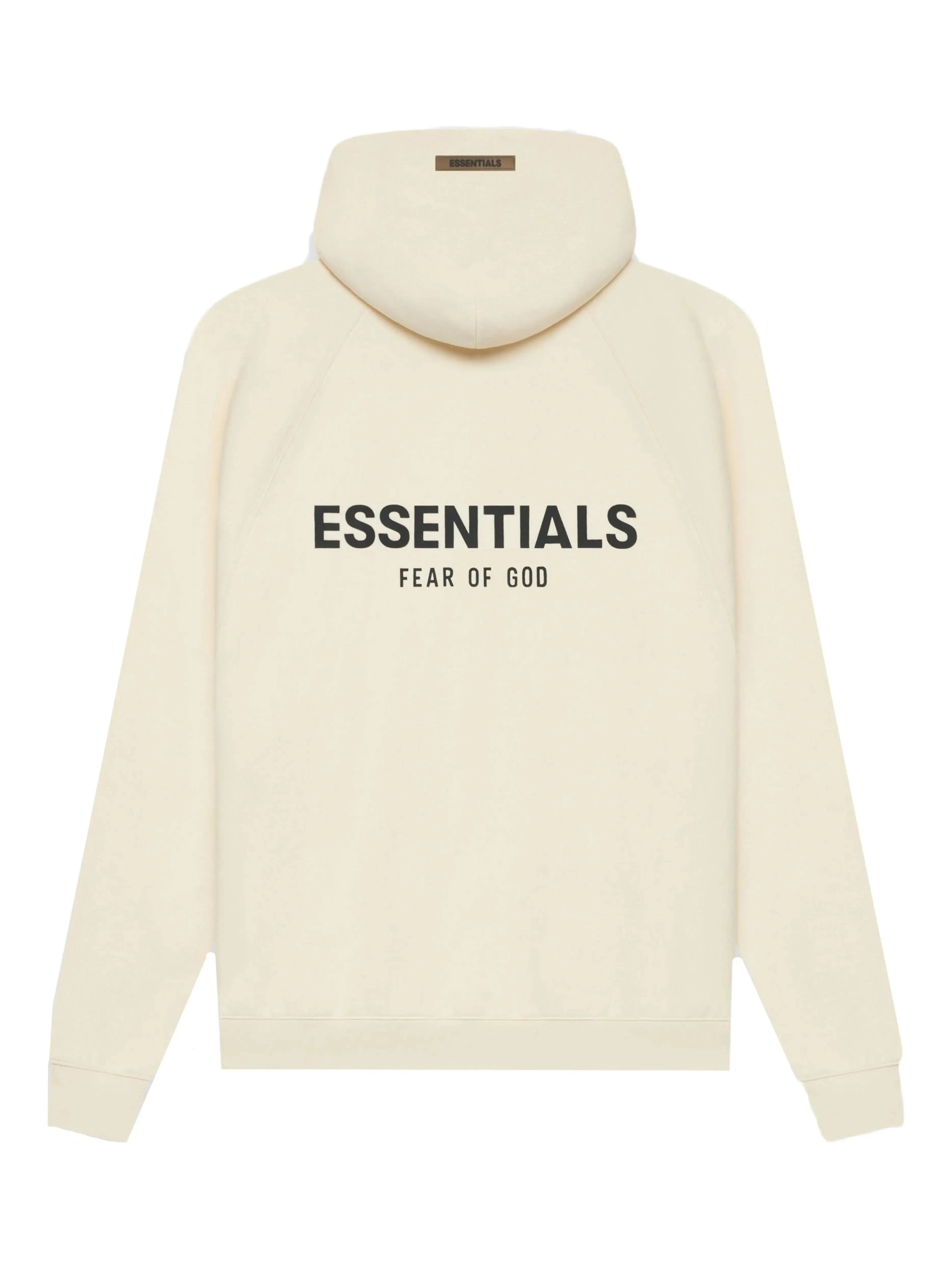 Fear Of God Essentials Cream/Buttercream Pullover Hoodie with Back Logo - SS21