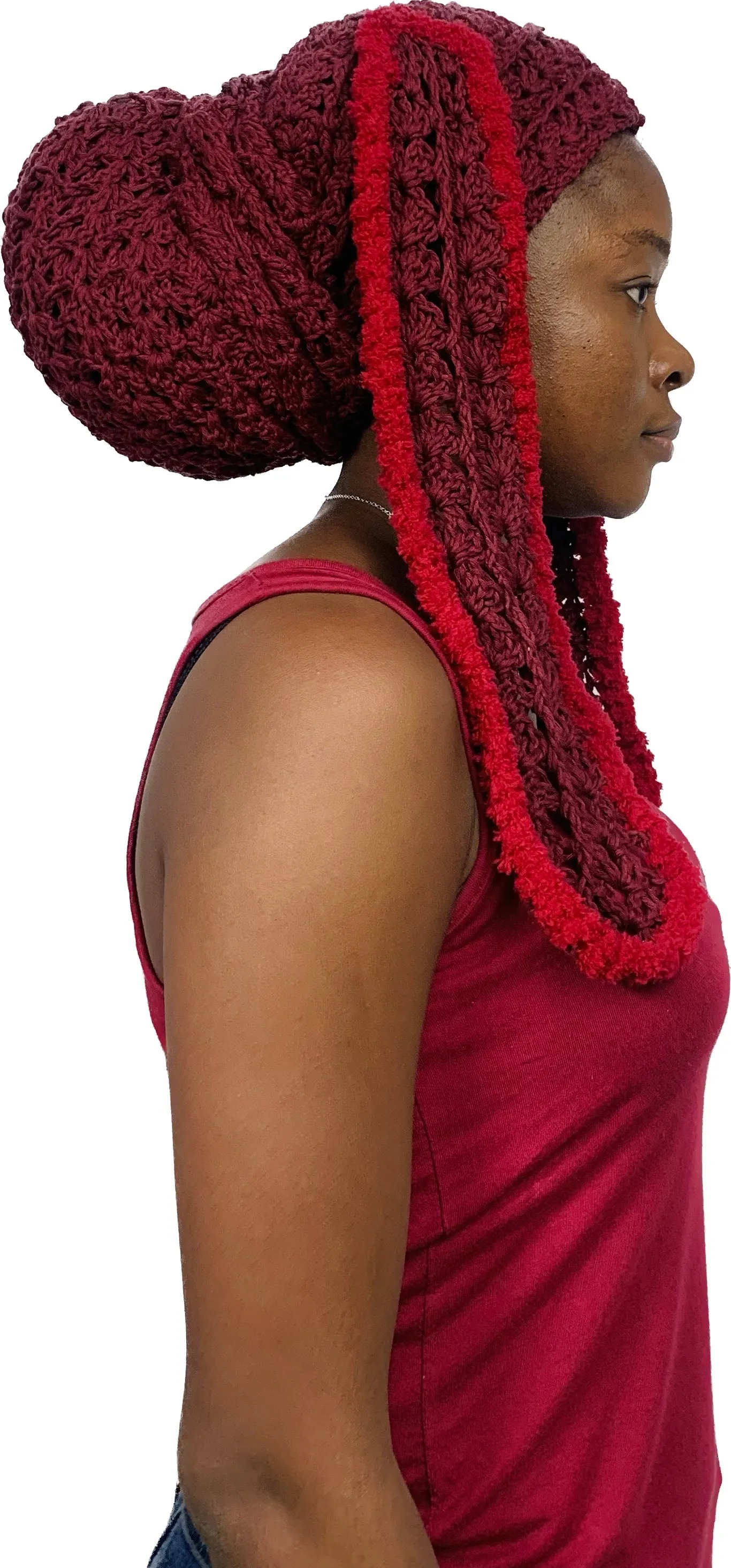 'Gèlè' Bunny Crochet Durag in Wine
