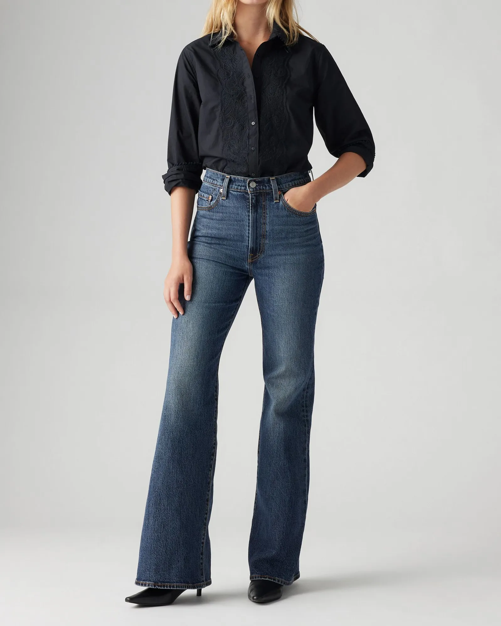 Levi's® Womens Ribcage Bells Flared Jeans - Romantic Story