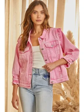 Pops of Pink Denim Jacket Pops of Pink Denim Jacket