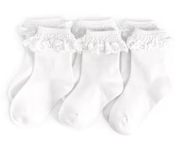 White Lace Midi Sock 3 Pack