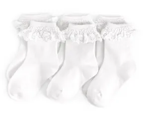 White Lace Midi Sock 3 Pack