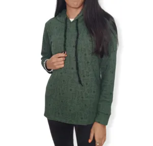 Women Hoodie Sweatshirt - Green